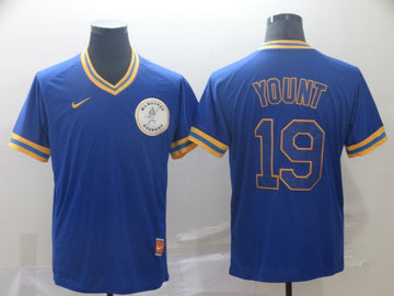 Robin Yount Milwaukee Brewers royal Throwback jersey