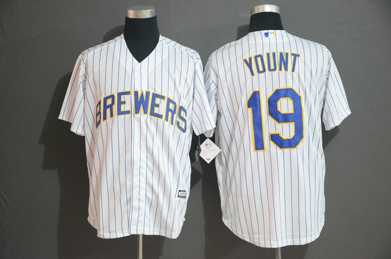 Robin Yount Milwaukee Brewers white jersey