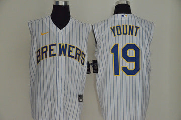 Robin Yount Milwaukee Brewers white jersey