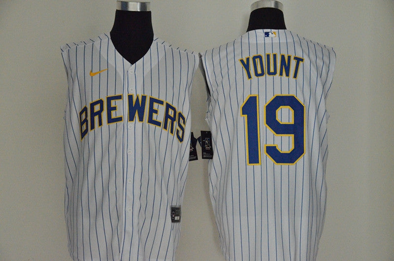 Robin Yount Milwaukee Brewers white jersey