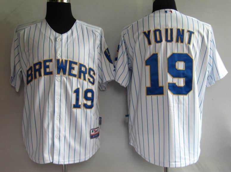 Robin Yount Milwaukee Brewers white jersey