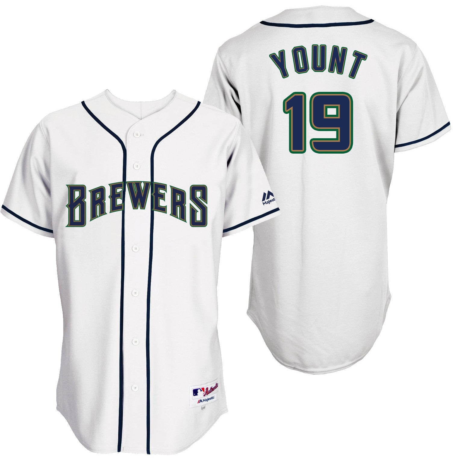 Robin Yount Milwaukee Brewers white Throwback jersey