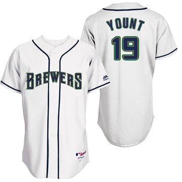 Robin Yount Milwaukee Brewers white Throwback jersey