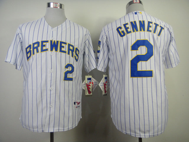 Gennett Milwaukee Brewers white Throwback jersey