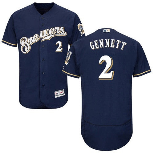 Scooter Gennett Milwaukee Brewers navy jersey