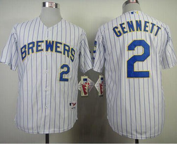 Scooter Gennett Milwaukee Brewers white jersey