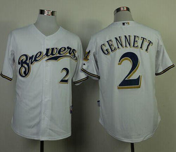 Scooter Gennett Milwaukee Brewers white jersey