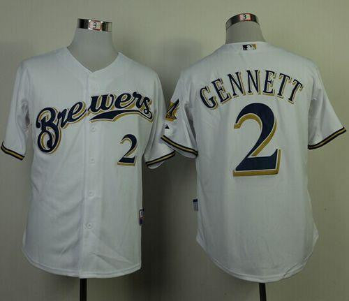 Scooter Gennett Milwaukee Brewers white jersey