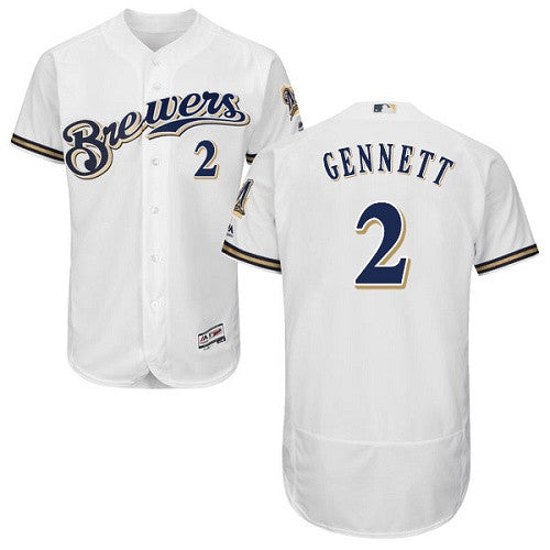 Scooter Gennett Milwaukee Brewers white jersey