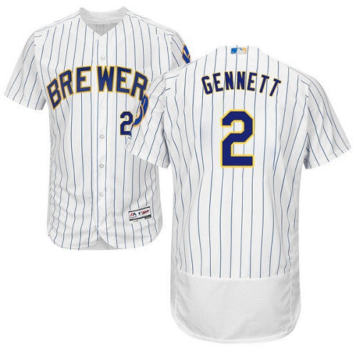 Scooter Gennett Milwaukee Brewers white jersey