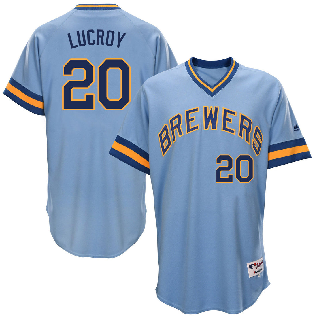 Jonathan Lucroy Milwaukee Brewers blue Throwback jersey