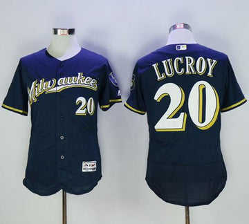 Jonathan Lucroy Milwaukee Brewers navy Authentic jersey