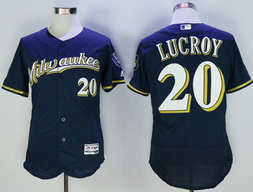 Jonathan Lucroy Milwaukee Brewers navy jersey