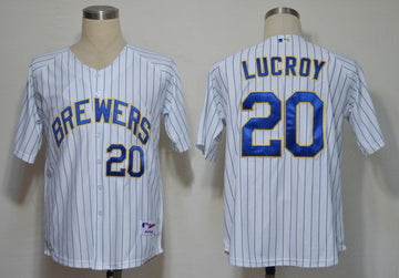 Locroy White Milwaukee Brewers blue jersey