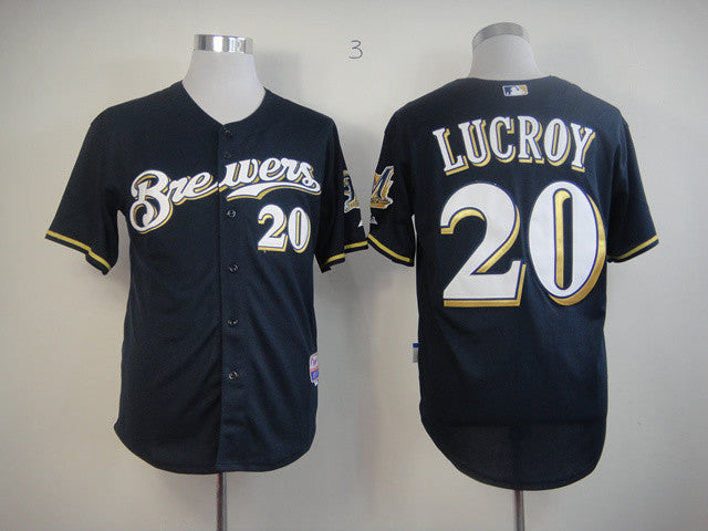 Lucroy Milwaukee Brewers blue jersey