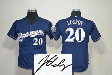 Lucroy Milwaukee Brewers blue jersey