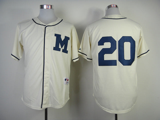 Lucroy Milwaukee Brewers cream jersey