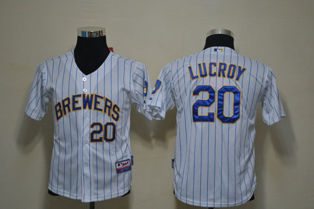 Lucroy Milwaukee Brewers white jersey