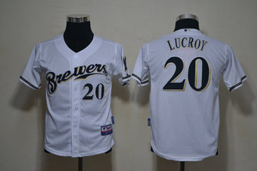 Lucroy Milwaukee Brewers white jersey