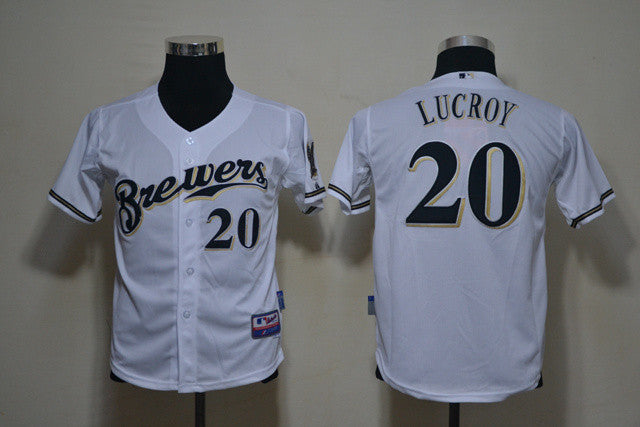 Lucroy Milwaukee Brewers white jersey