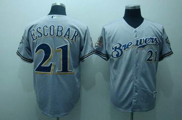 Escobar Milwaukee Brewers grey jersey