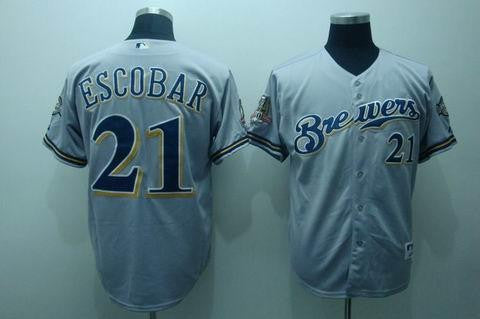 Escobar Milwaukee Brewers grey jersey