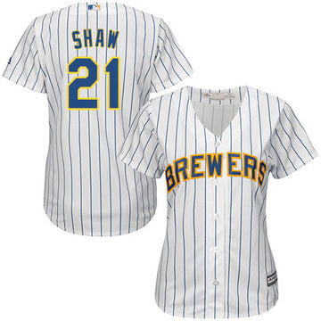 Travis Shaw Milwaukee Brewers white jersey