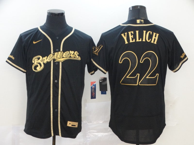 Christian Yelich Milwaukee Brewers black jersey