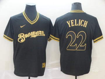 Christian Yelich Milwaukee Brewers black Legend jersey