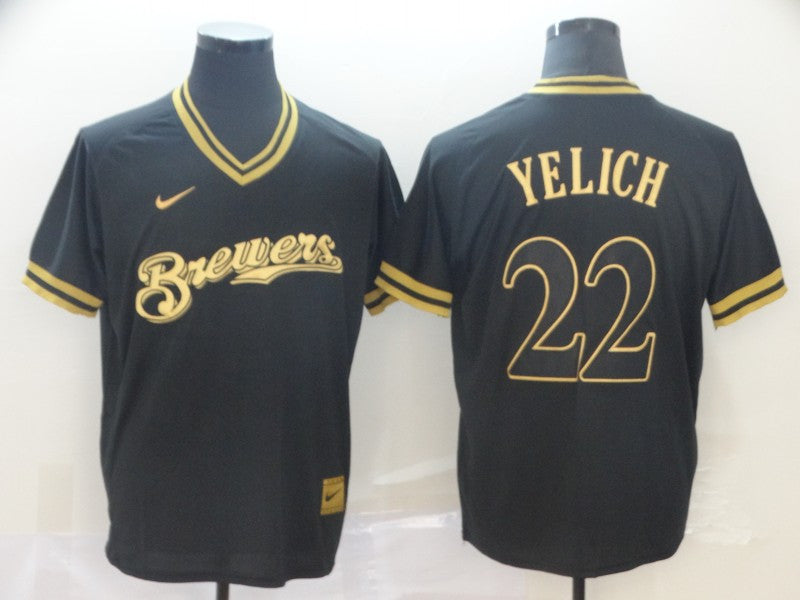 Christian Yelich Milwaukee Brewers black Legend jersey