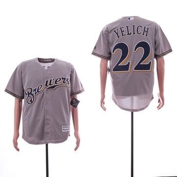 Christian Yelich Milwaukee Brewers gray jersey