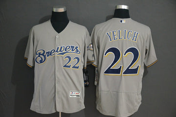Christian Yelich Milwaukee Brewers gray jersey