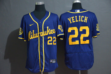 Christian Yelich Milwaukee Brewers royal jersey