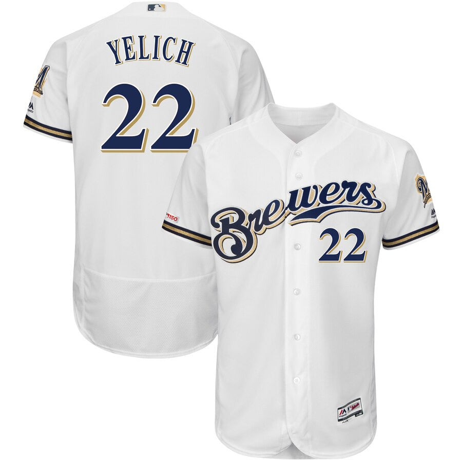Christian Yelich Milwaukee Brewers white jersey