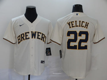 Christian Yelich Milwaukee Brewers white jersey