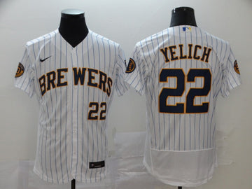 Christian Yelich Milwaukee Brewers white jersey
