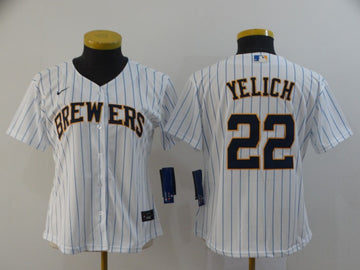 Christian Yelich Milwaukee Brewers white jersey