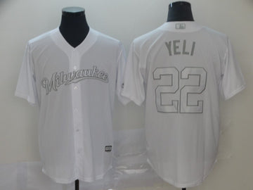 Christian Yelich Yeli Milwaukee Brewers white jersey