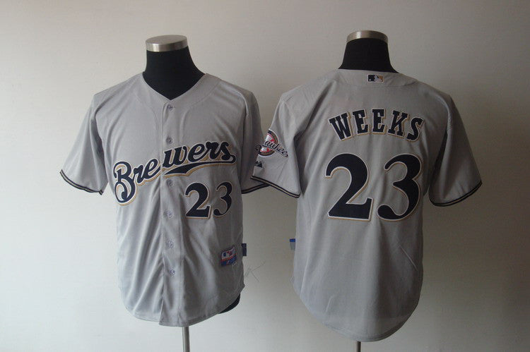 Rickie Weeks Milwaukee Brewers grey jersey