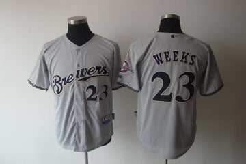 Rickie Weeks Milwaukee Brewers grey jersey