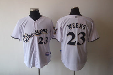 Rickie Weeks Milwaukee Brewers white jersey