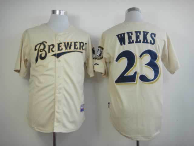 Weeks Milwaukee Brewers cream jersey