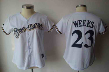 Weeks Milwaukee Brewers white jersey