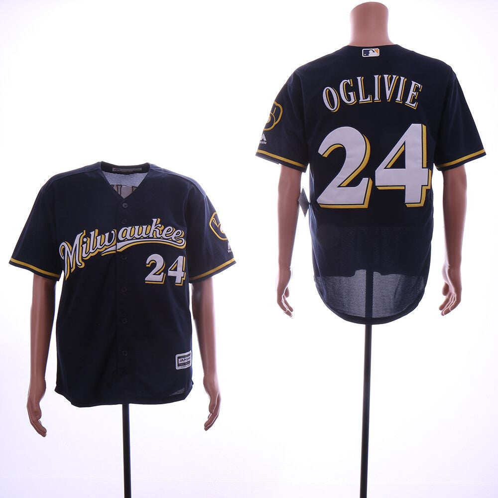 Ben Oglivie Milwaukee Brewers navy jersey