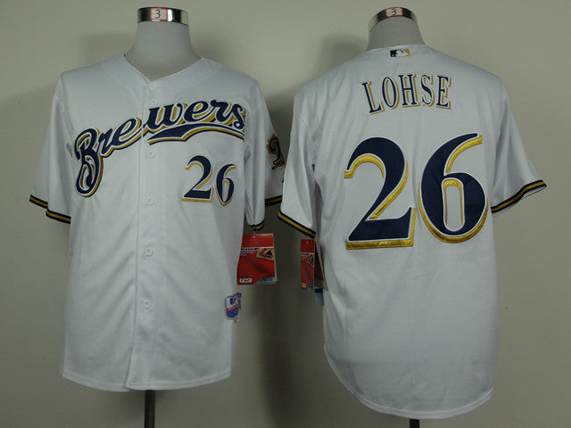 Lohse Milwaukee Brewers white jersey