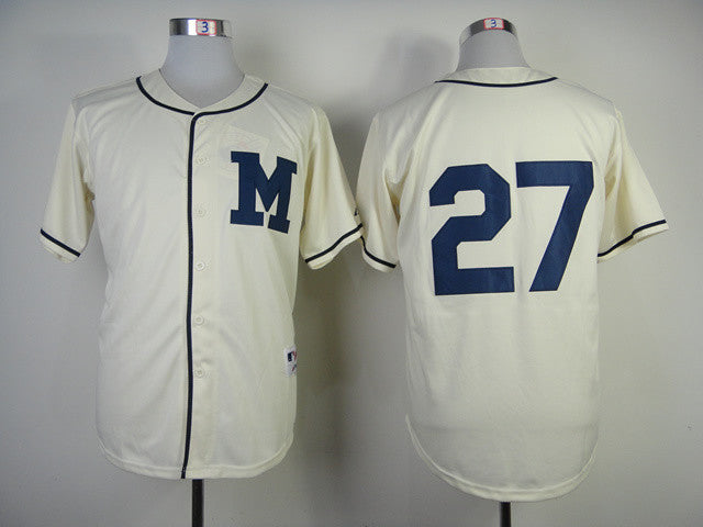 Carlos Gomez Milwaukee Brewers cream jersey