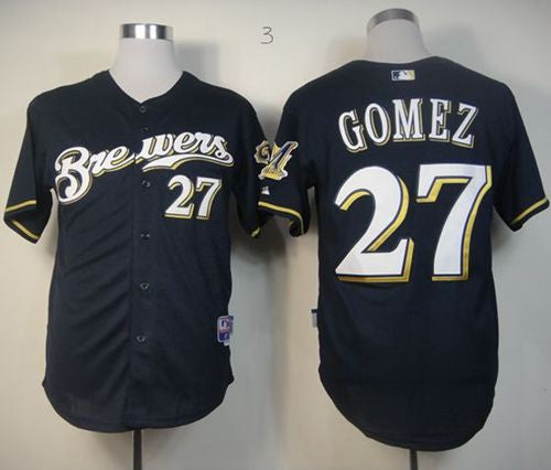 Carlos Gomez Milwaukee Brewers blue jersey