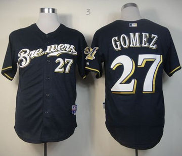 Carlos Gomez Milwaukee Brewers blue jersey