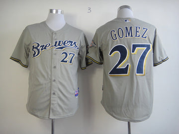 Gomez Milwaukee Brewers grey jersey
