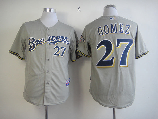 Gomez Milwaukee Brewers grey jersey